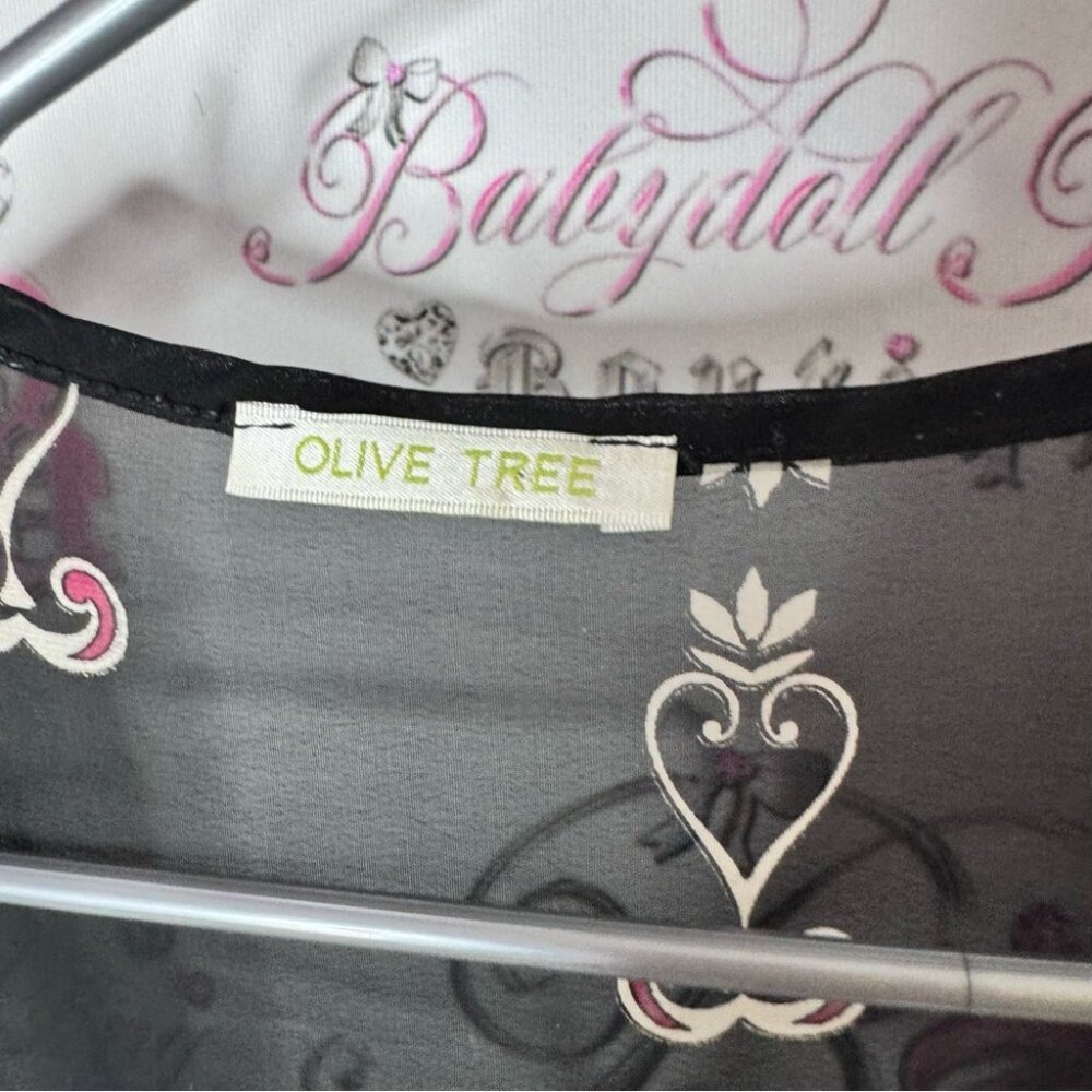 Olive tree cardigan paisley boho tassle hem flowers Black Floral Fringe Kimono - Picture 8 of 8